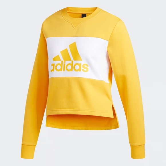 adidas Tops - Adidas Women’s Yellow Sweatshirt Logo Sz M